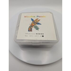 New Wooden Puzzle Giraffe Design Difficulty Level 5 Stars Size A5 w/Poster
